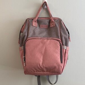 UpSimples Pink and Gray diapers Backpack